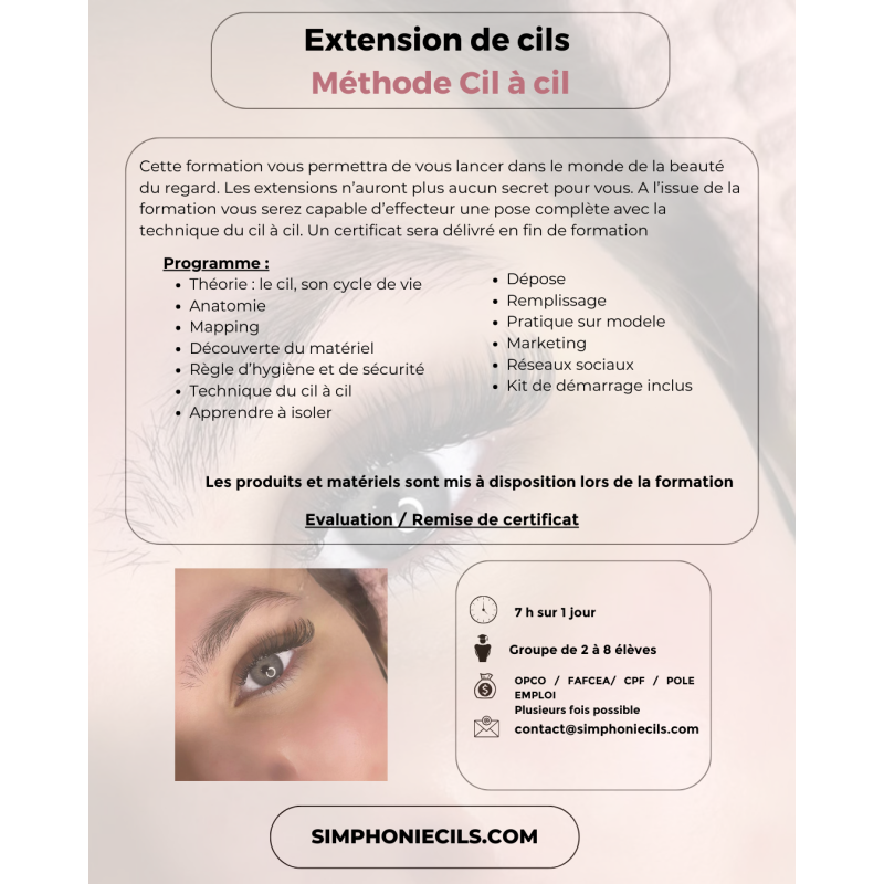 Simphonie Cils - Formation Cil à Cil Kit inclus