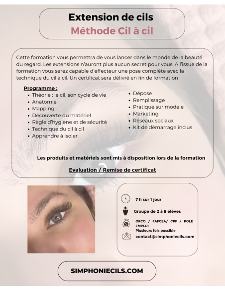 Simphonie Cils - Formation Cil à Cil Kit inclus