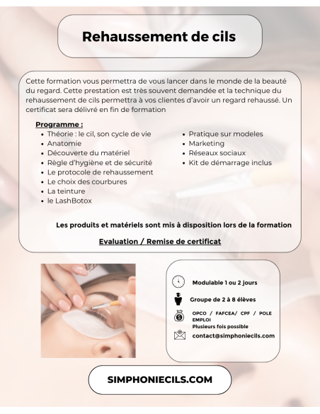 Simphonie Cils - Formation Rehaussement Kit inclus