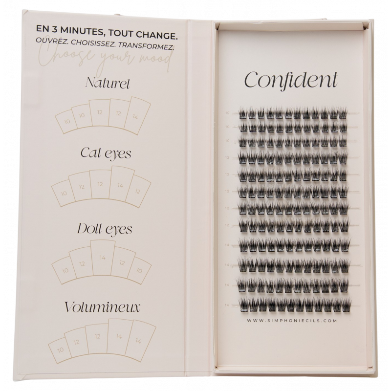 Faux cils CONFIDENT Press-On GRAND FORMAT | Effet naturel 7 jours - Simphoniecils