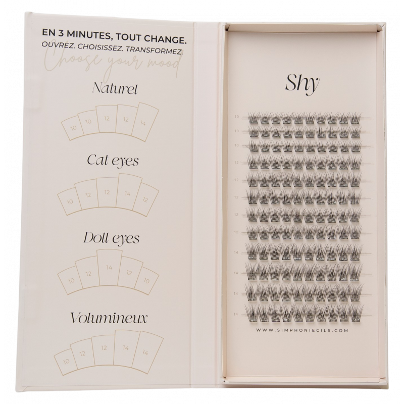 Faux cils SHY Press-On GRAND FORMAT | Effet naturel 7 jours - Simphoniecils