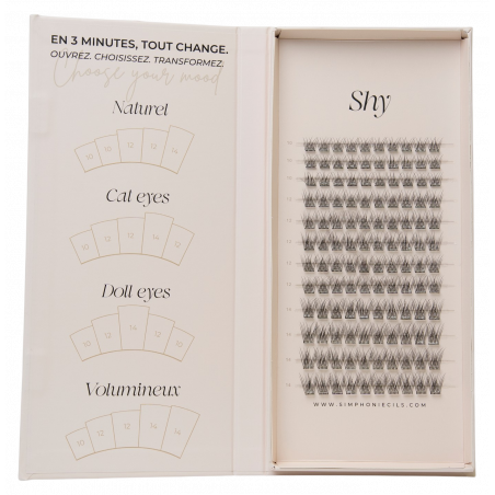 Faux cils SHY Press-On GRAND FORMAT | Effet naturel 7 jours - Simphoniecils