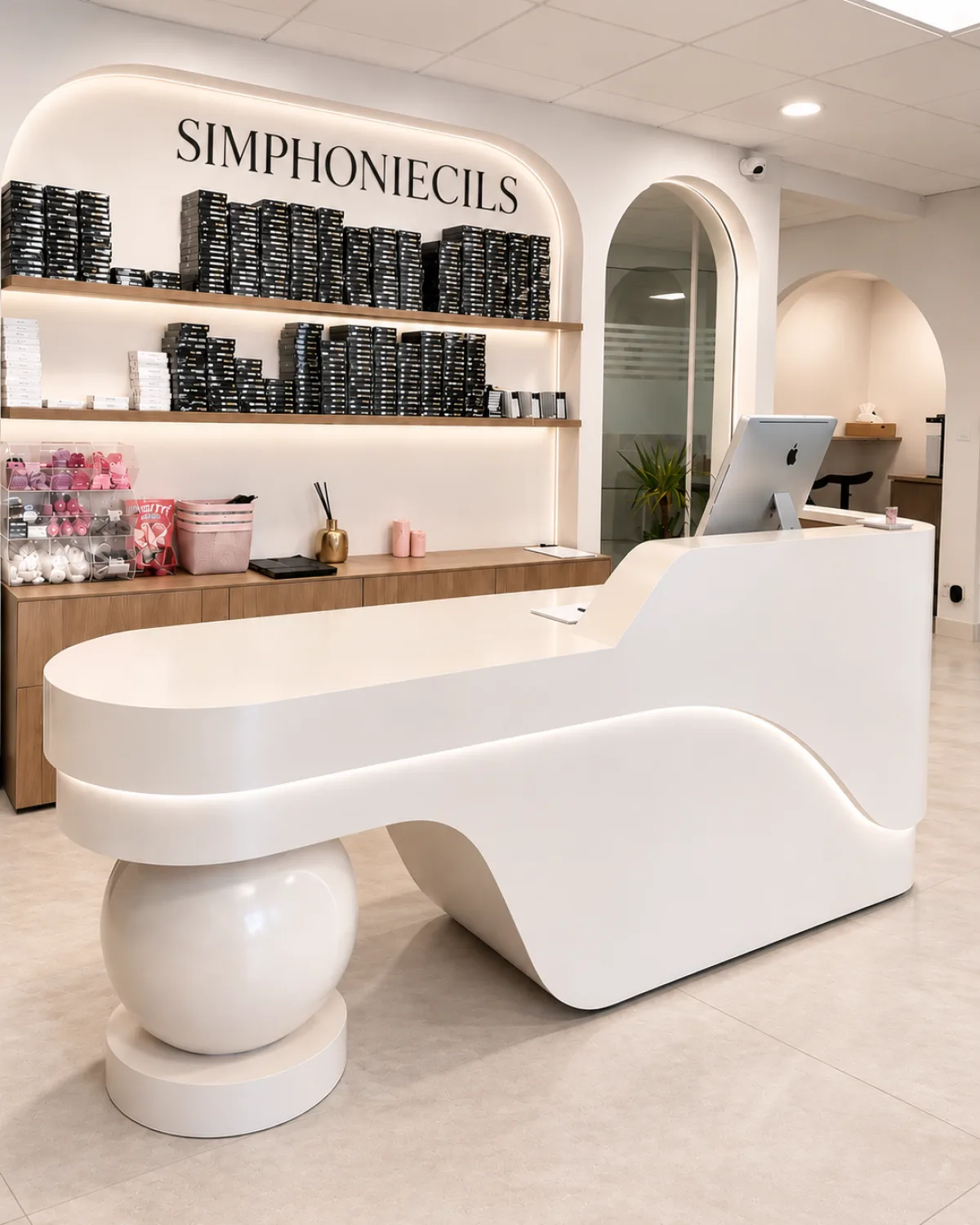Boutique premium présentant les produits professionnels Simphonie Cils