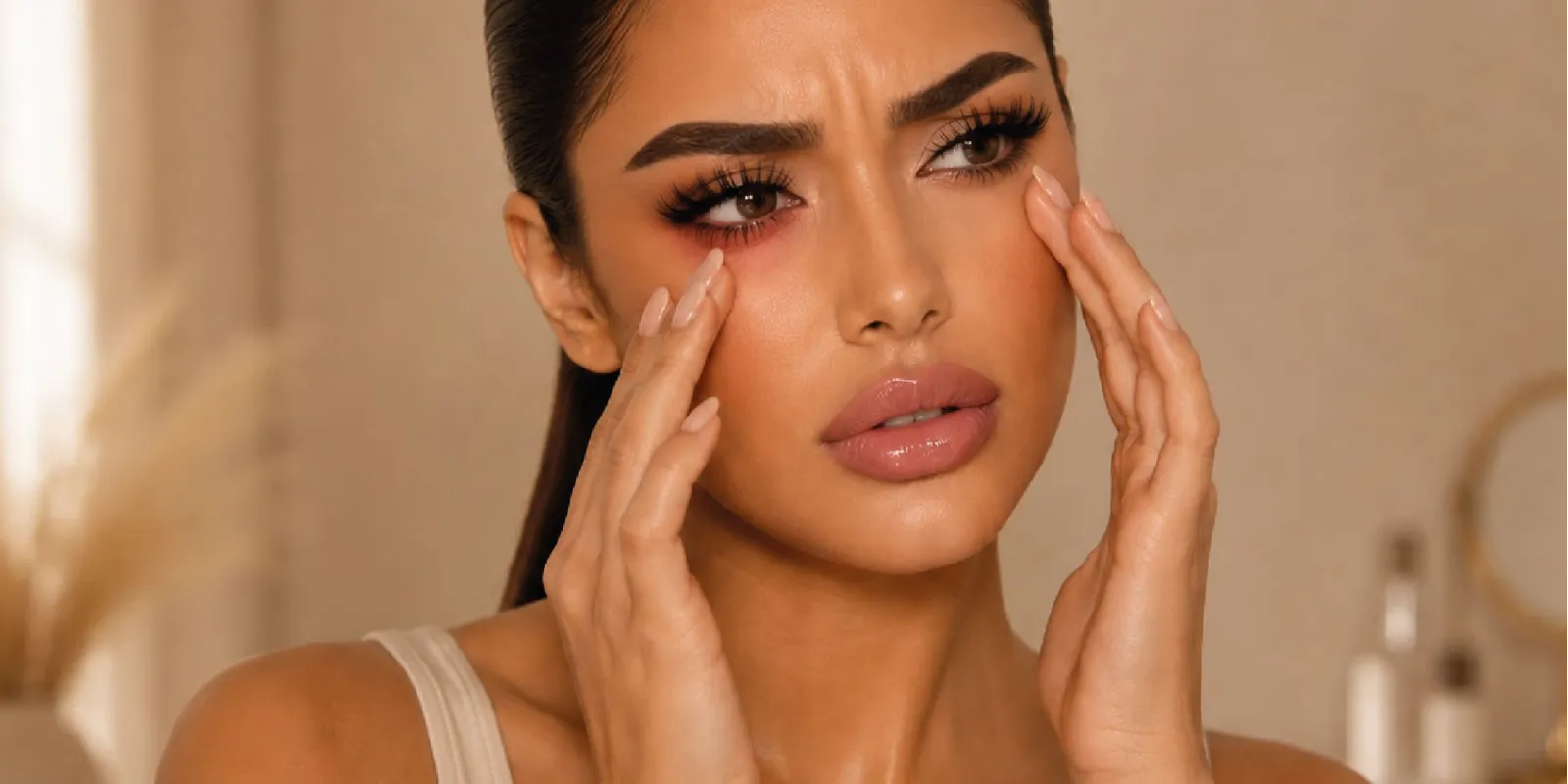 Portrait d’une femme mettant en valeur ses extensions de cils