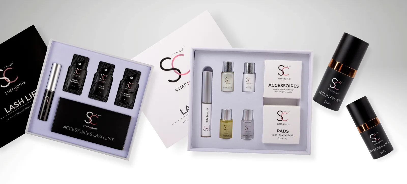 Illustration — La différence entre nos 3 kits de rehaussement de cils